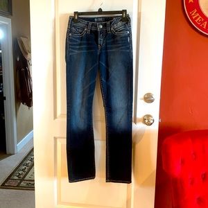 Womens Silver Suki straight leg jeans